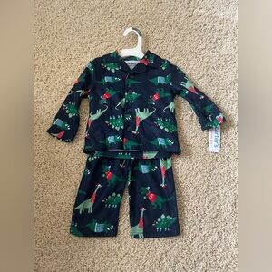New with tag Carter's Kids Dinosaur Pajamas - Navy and Green 18m